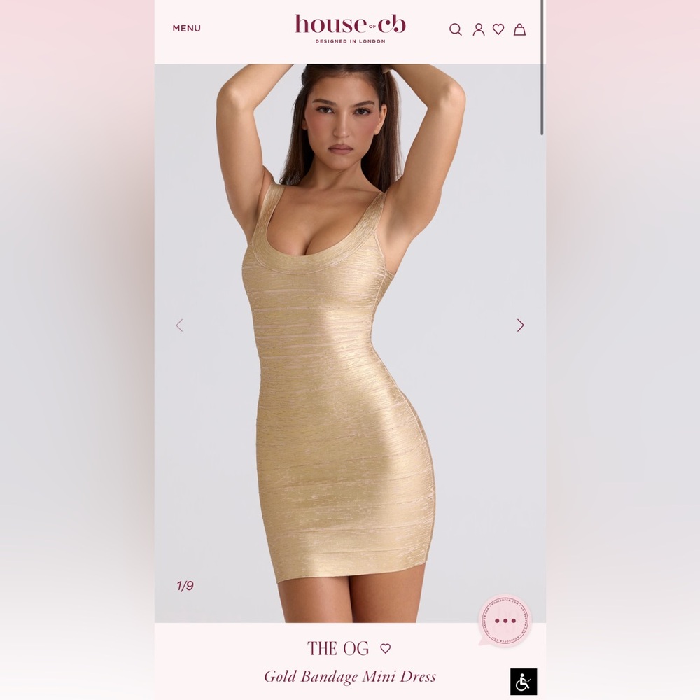 House of CB The OG Bandage Dress in Gold